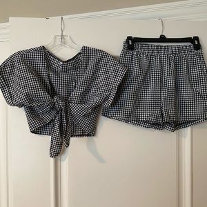 Shein Black and White Gingham set